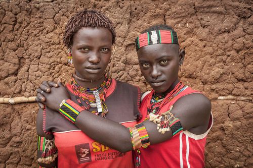 Hamer tribe girls, Omo valley, Ethiopia.