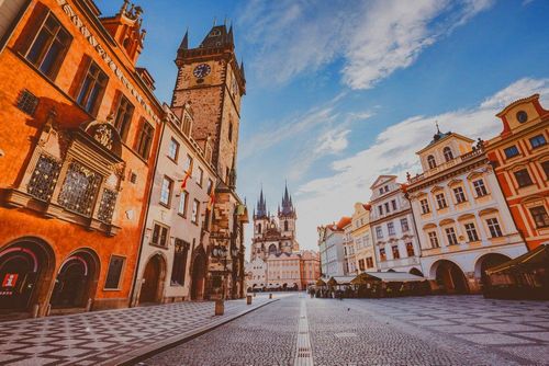 Town Hall and Tyn Church in Prague